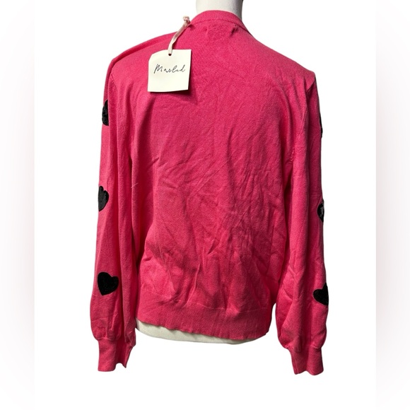 MARBLED women’s lightweight sequins hearts sweater size XL NWT - Picture 2 of 6